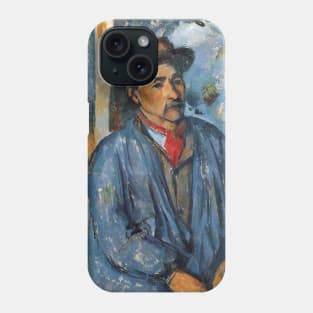 Man in a Blue Smock by Paul Cezanne Phone Case