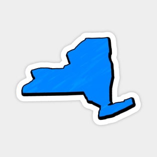 Bright Blue New York Outline Magnet