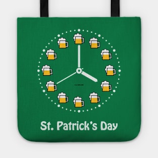 St. Patrick's Day (Saint Patrick / Beer / Clock / White) Tote