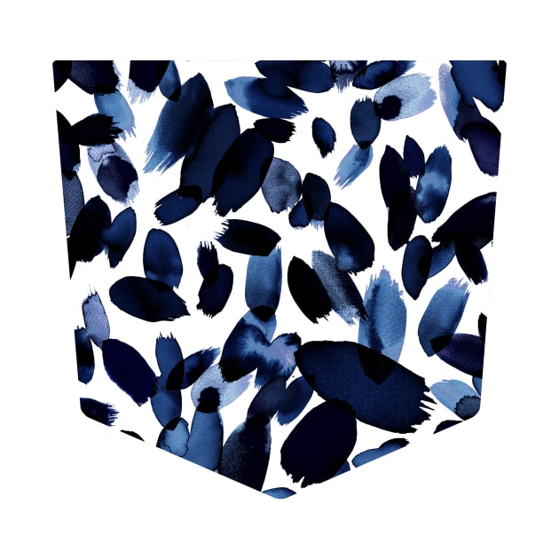 Pocket - WATERCOLOR PETAL STAINS INDIGO by ninoladesign