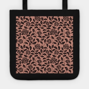 Black Damask Pattern Tote