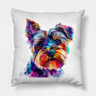 Yorkshire Terrier Colorfull Pop Art Design For Dog Onwer Pillow