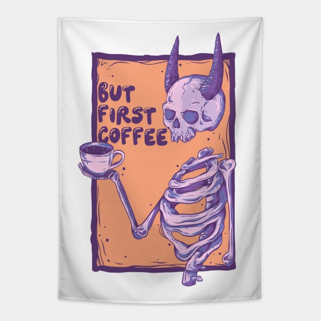 But first coffee Tapestry by Jess Adams