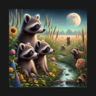 Baby Racoons Surreal . T-Shirt