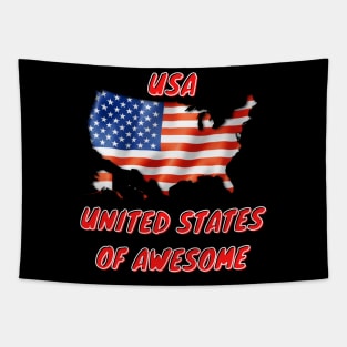 United States of Awesome 4th of July Flag Tapestry