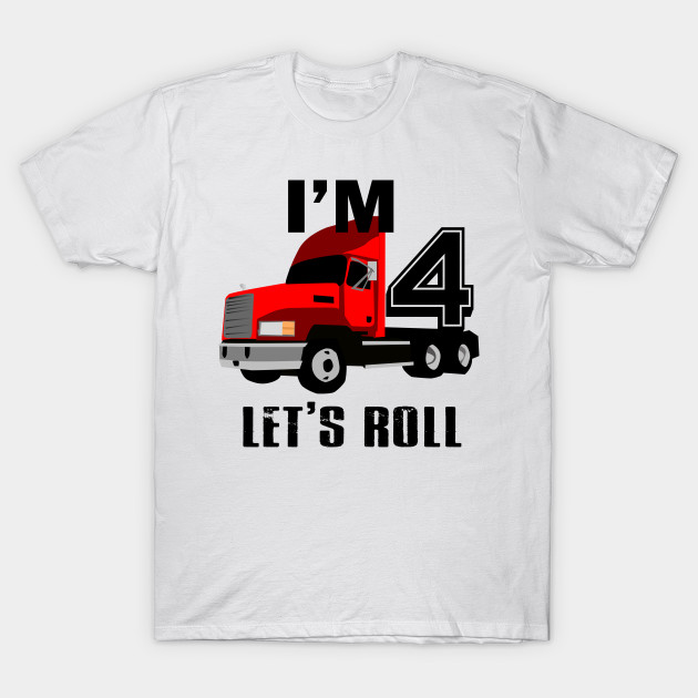 Kids Monster Truck Birthday 4th Birthday T Shirt Boy 4 Year Old