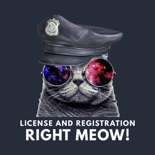 License and Registration Right Meow Funny Cat by coffeeandwinedesigns