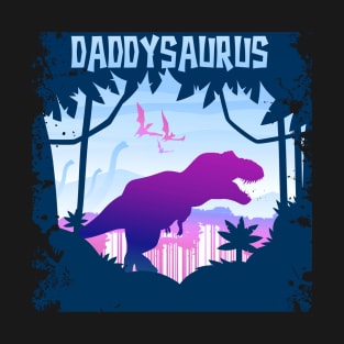 Daddysaurs T-Rex Daddy Saurus Matching Dinosaur T-Shirt