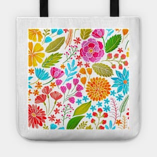 Seamless Floral Meadow Pattern Tote