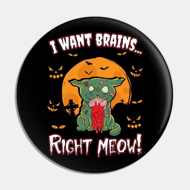 Halloween Zombie Cat Kitten Pin by E