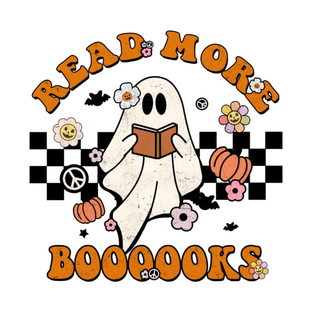 Groovy Halloween Read More Books Cute Boo Read A Book Shirt by WoowyStore