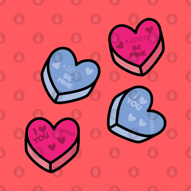 Xaden Red/Blue Hearts by KifLeeDesigns