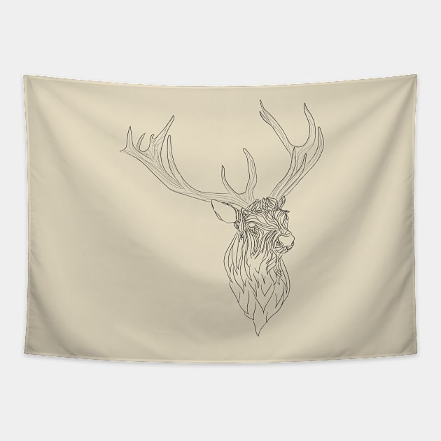 Furry deer Tapestry by Angaia