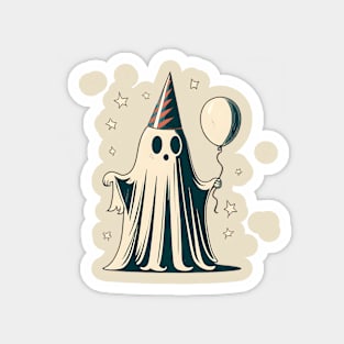 cute ghost holding ballon retro Magnet