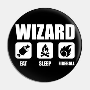 WIZARD Eat Sleep Fireball Pin