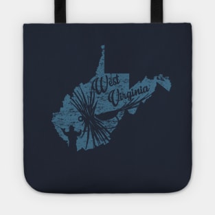 West Virginia Vintage Distressed Fly Fishing State Map Tote