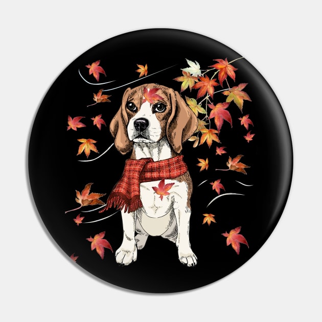 Maple Dog Leaf Fall Hello Autumn Funny Beagle Lover Pin by MarrinerAlex