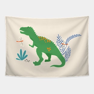 Jurassic Dinosaur in Primary Colors Tapestry