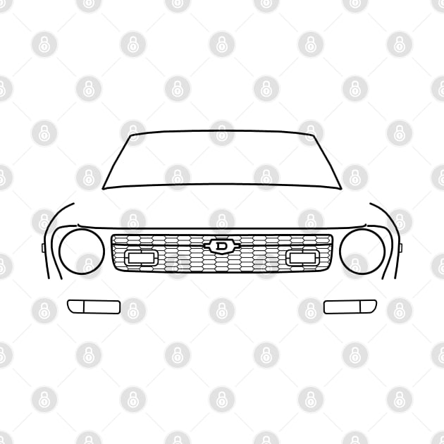 Datsun 120Y / B211 classic car black outline graphic by soitwouldseem