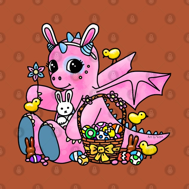 Pink Easter Dragon by Art by Veya