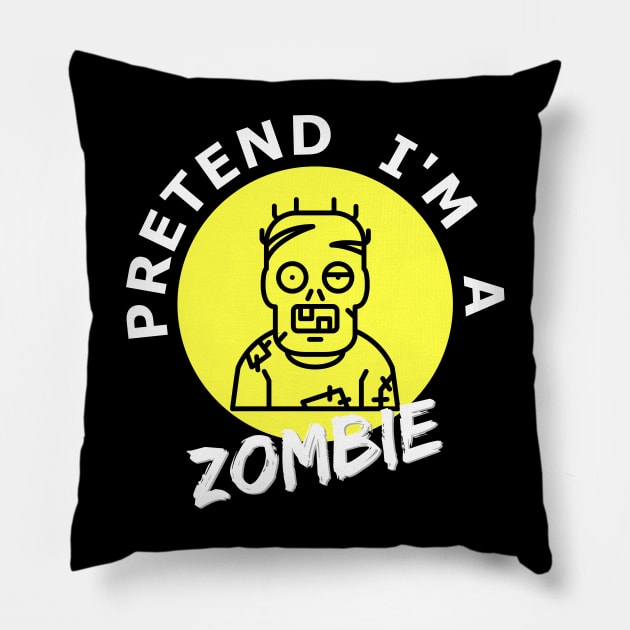 Pretend I'm a Zombie lazy halloween cosume Pillow by Geoji 