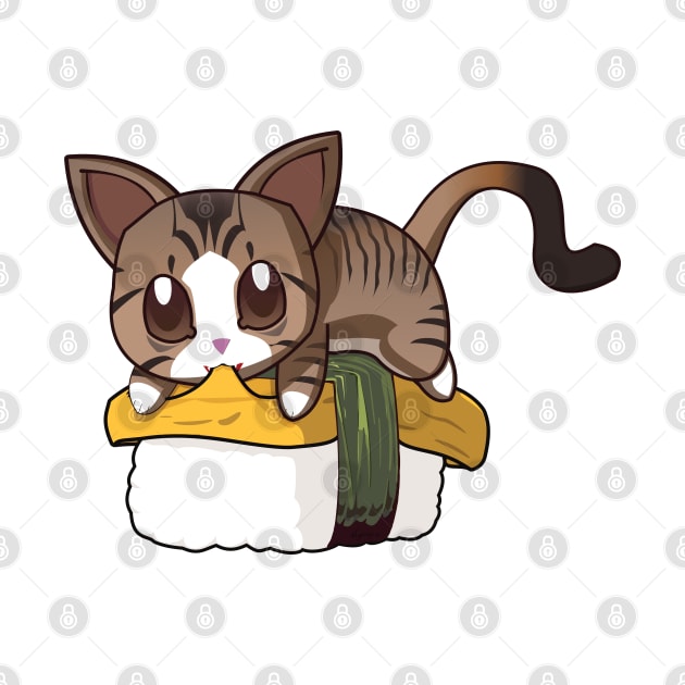 Brown Stripped Cat Tamago Sushi by Myanko