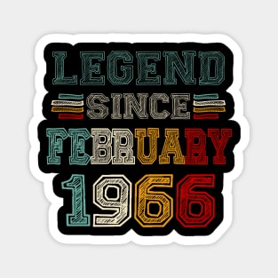 57 Years Old Legend Since February 1966 57th Birthday Magnet