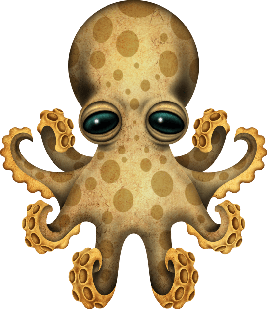 Cute Brown Baby Octopus Kids T-Shirt by jeffbartels