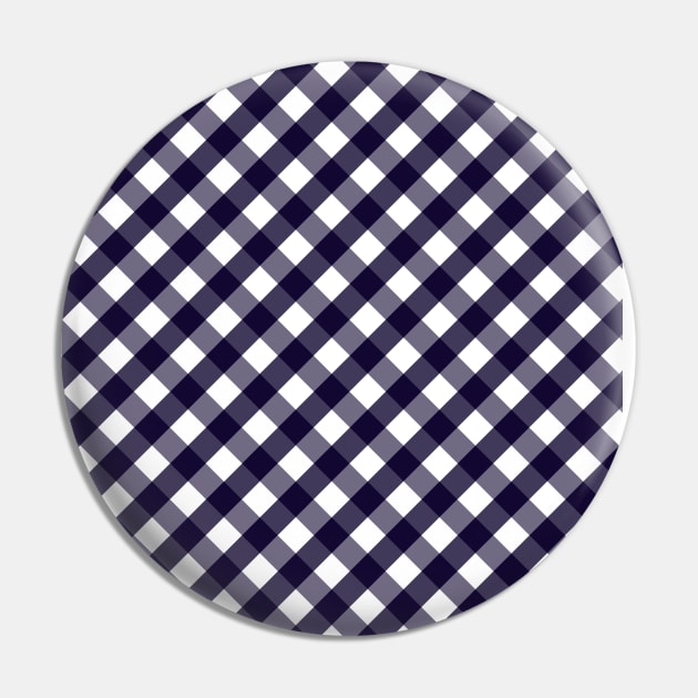 Rich Blue and White Check Gingham Plaid Pin by squeakyricardo