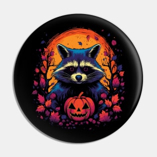 Raccoon Halloween Pin