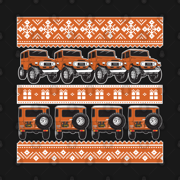 FJ40 Christmas Sweater in Orange by Bulloch Speed Shop