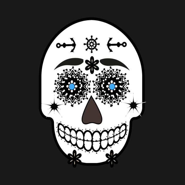 Skull With Blue Eyes t shirt by ADAM STORE