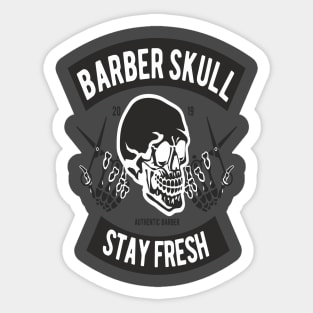 Skull, Scissors & Comb - Barber Graphic Sticker for Sale by