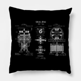 Nikola Tesla Generator Inventions Patent Prints Pillow