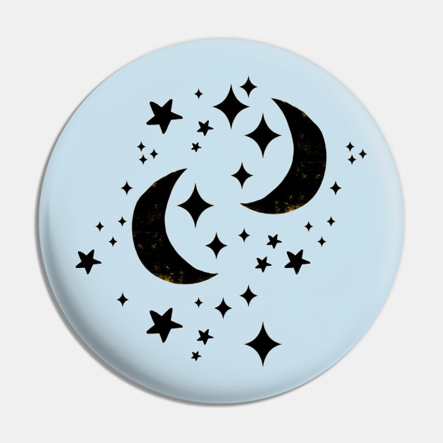 Moon and Stars Pin by bruxamagica