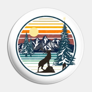 Deer and Winter Pin