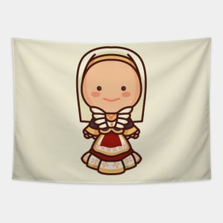 Cute Italian Sardinia Woman with Traditional Dress Tapestry