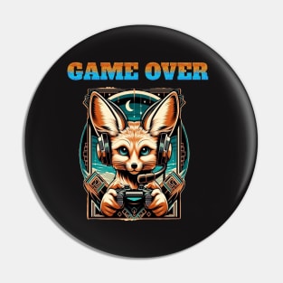 Busy Fennec Fox playing pet video game Pin