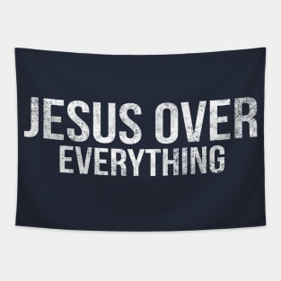 Jesus Over Everything Cool Motivational Christian Tapestry