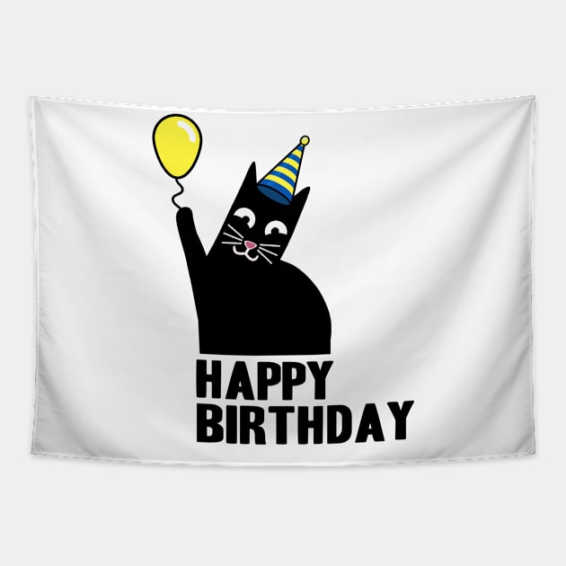 Happy Birthday Geburtstag Katzen Papa Shirt Katze Tapestry by Kuehni