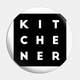 Kitchener | Black square, white letters | Canada Pin