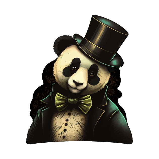 Panda wearing Top Hat by K3rst