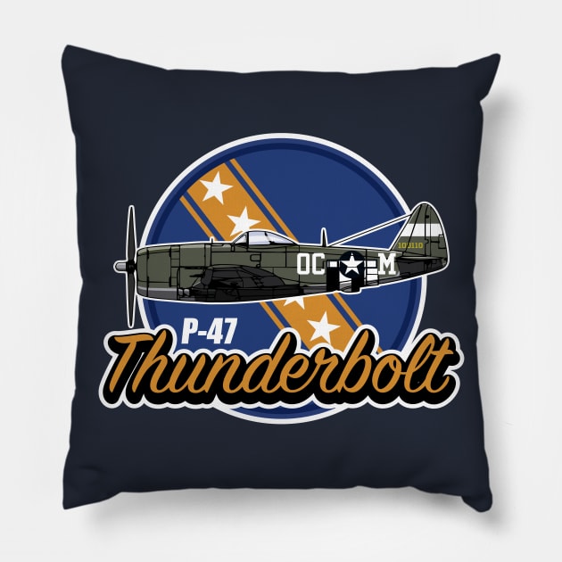 P-47 Thunderbolt Pillow by Tailgunnerstudios