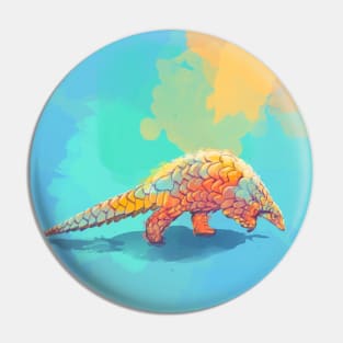 Armored Cuteness - Pangolin Illustration Pin