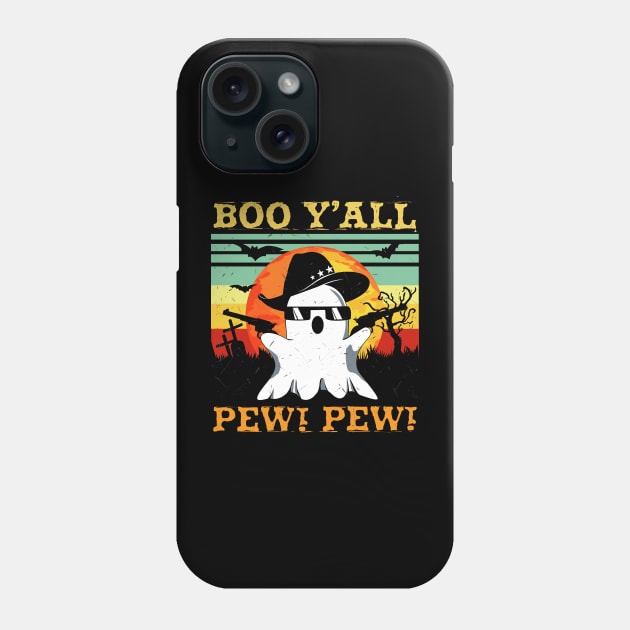 Funny Boo Y'all Cowboy Country Western Halloween Phone Case by PunnyPoyoShop