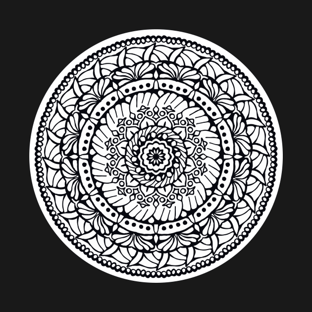 Black and white mandala by Mortiria