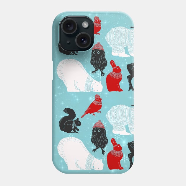 Winter Woodland Friends Pattern Phone Case by Amanda Jane