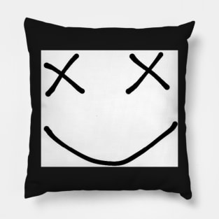 black smiley repeat design Pillow