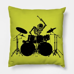 Skeleton Playing Drums Pillow