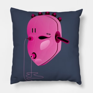 Cyber Mask Plug AI Cyborg Pink Future Gift Funny Pillow